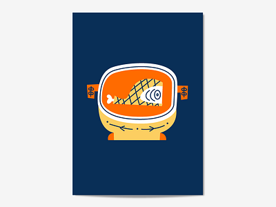 Hot Ham Water blue ham hot illustration reddish orange water