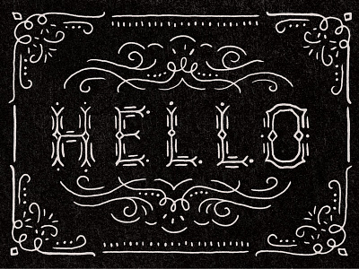 Hello flourish hand drawn hello line type