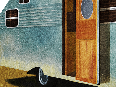 Camper Trailer Progress camper digital painting retro trailer vintage