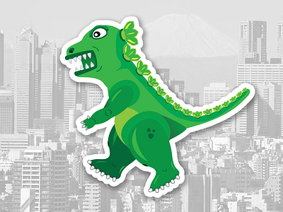 Kaijū / 怪獣 godzilla illustration japan kaiju monster rebound sticker tokyo