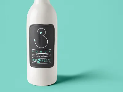 Kombucha Label — Quick Design b bottle kombucha label line illustration