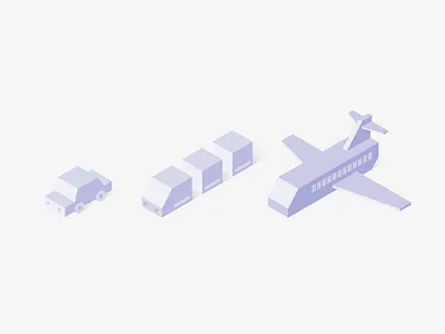Icon pack car design flat icon illustration isometric plane train vector