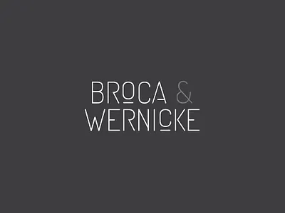 Broca & Wernicke black and white design light logo type typo