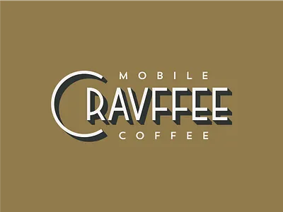 Cravffee coffee custom type flat hand drawn type logo shadow typography