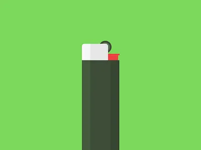 Lighter cigarette fire flat illustration lighter