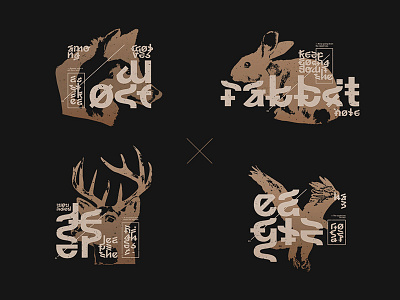 Stencil Mural 3d car deer eagle font interior modern mural rabbit stencil visualisation wolf