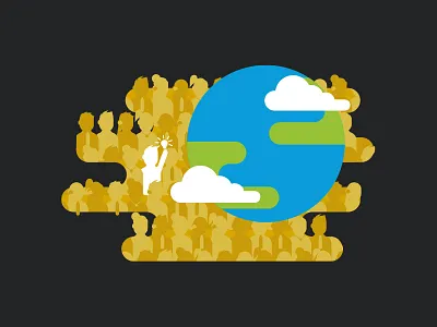 Summit ! cloud disruption earth flat illu illustration print