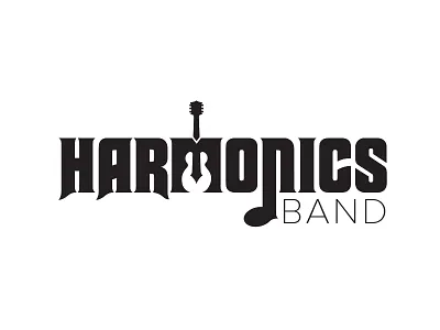 Harmonics Logo Unused Concept band black and white bold branding guitar harmonic harmony identity logo music white space