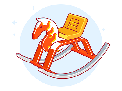 Pimp My Ride color glyph horse icon illustration line logo rocking shape simple ui xzibit