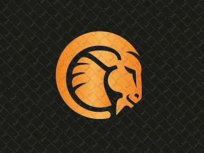 Ram Logo animal aries black circle flat ibex logo logo for sale orange ram simple