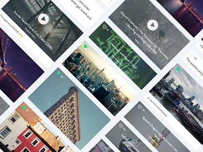 The 'Grid' cells content grado images like music player stream table twitter video website