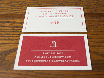 Sister-in-Law Realty business card door house key letterpress realty