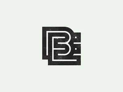 BE Monogram logo monogram stamp texture