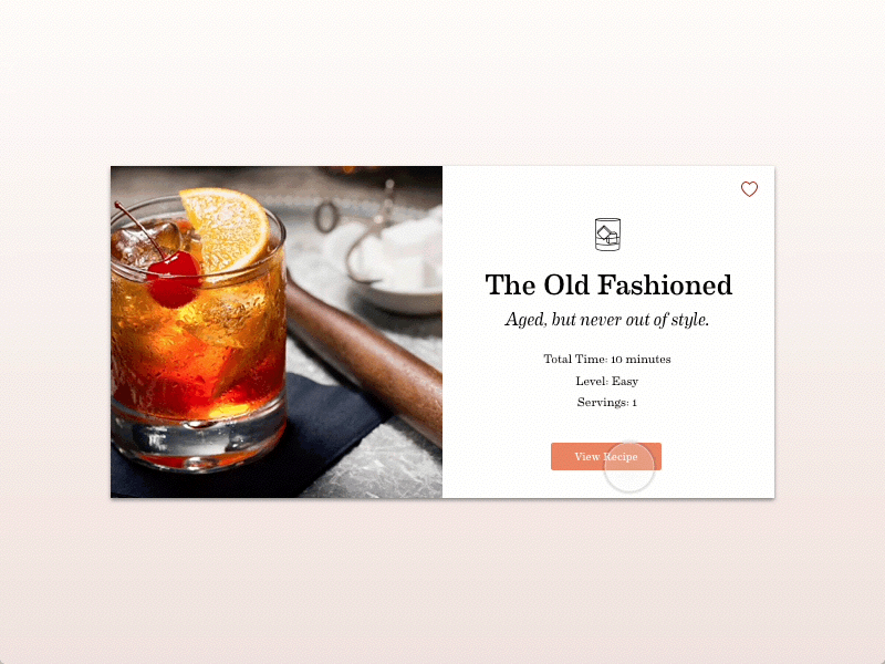 Recipe Card card cocktail daily ui design gif principle recipe recipe card ui