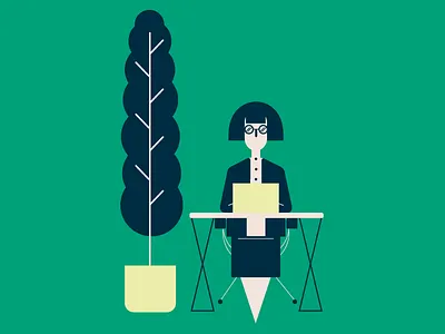 Office illustration office secretary work