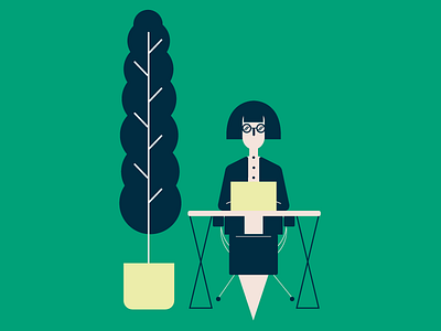 Office illustration office secretary work