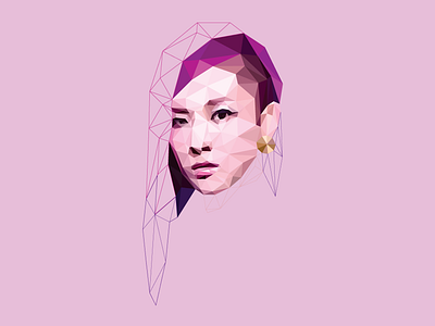 Polygon Dara Portrait 2ne1 geometric illustrator poly polygon portrait