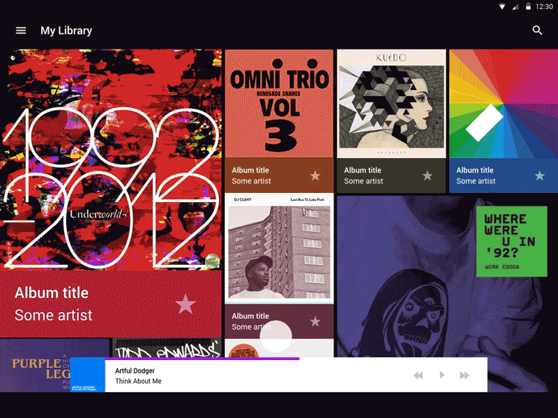 Visual Continuity keynote material materialdesign music player