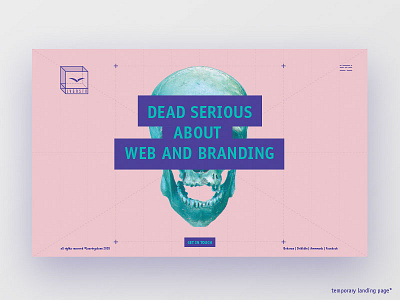 Temporary landing page landing page layout logo responsive site skull type ui ux web