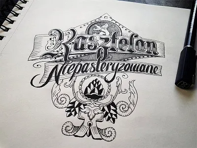 Handlettered Polish alternative beer labels beer drawing handlettering label morawski typography