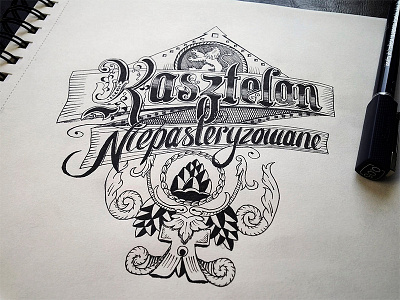 Handlettered Polish alternative beer labels beer drawing handlettering label morawski typography