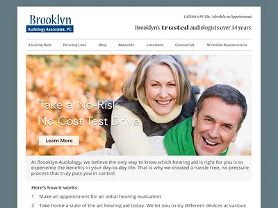 Hearing Aid Experts Home Page appointment flat hearing aid responsive ui ux web