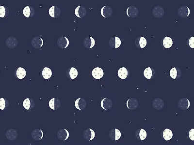 Detail of Waxing and Waning Moon Pattern astronaut celestial detail illustration illustrator lunar moon outer space pattern repeating pattern space vector