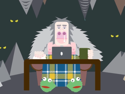 Shocked Yeti 2d animation gif illustration shocked vector yeti
