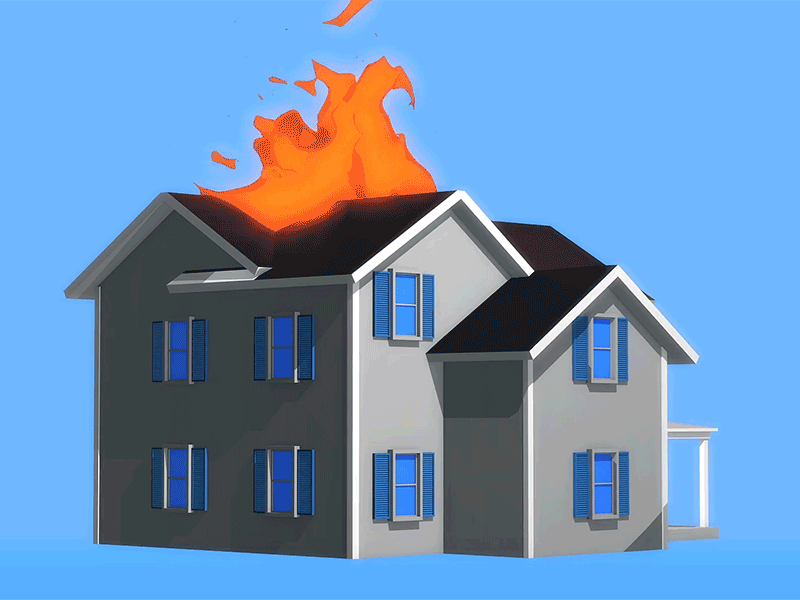 House Fire after effects cell shader cinema 4d low poly mograph motion study unity 3d vr