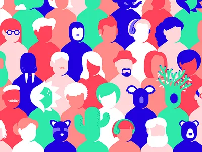 Climate March animal blue cactus climate design earth illustration march pattern people plant vector