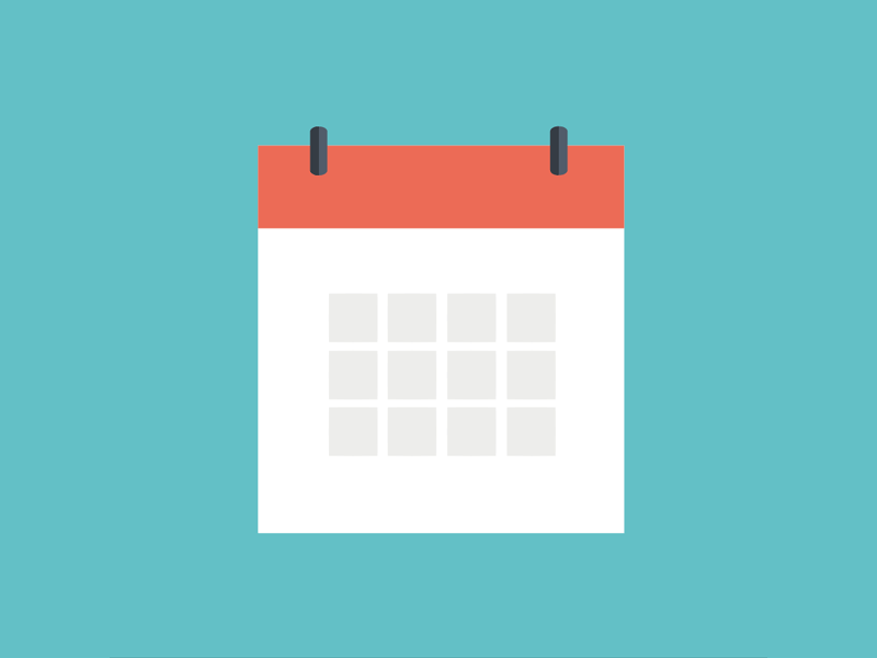 Routine animation calendar flat