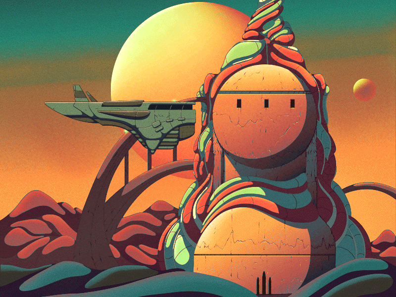 Kreative House desert futuristic house landscape moon observatory planet sci fi spaceship sun