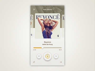 Nick Parker Daily UI #8 app beyonce ios iphone mobile music orange play player rewind ui