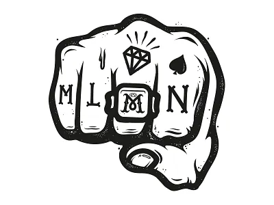 Fist diamond illustration melon melonclothes tattoo vector vintage