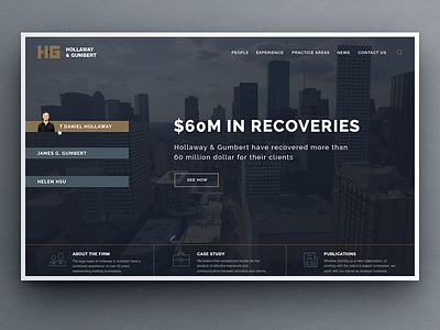 H&G Home page attorney business company corporate fullpage landing lawyer main ui
