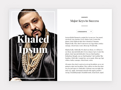 Khaled Ipsum dj khaled lion lorem ipsum typography web