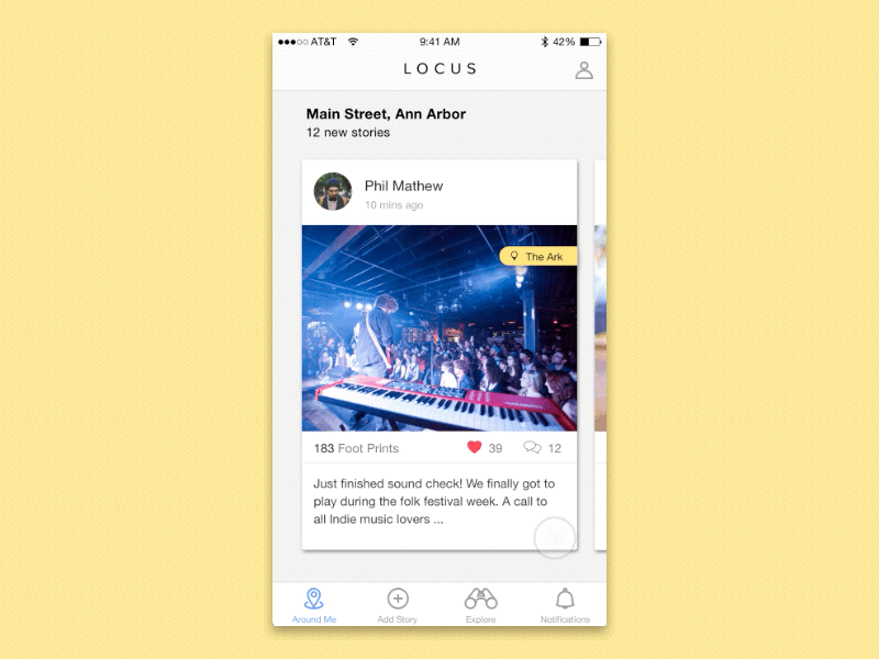 Horizontal Browsing | iOS app animation app clean design gif graphic design ios minimal mobile sketch ux