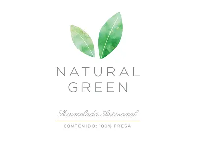 New logo branding food green label leaf logo natural packaging script texture typography watercolor