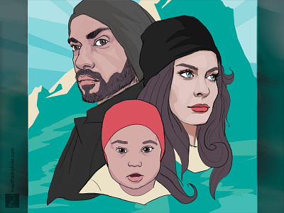 Portrait, Movie Poster Style adventure family movie poster portrait winter