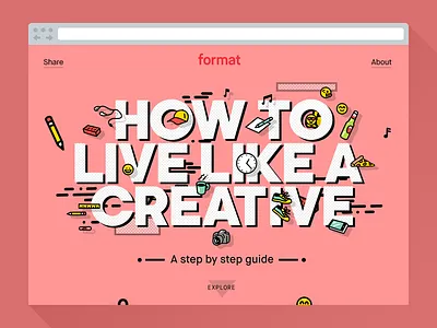 How To Live Like a Creative campaign illustration landing