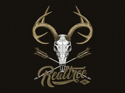 Deer Skull Illustration deer illustration illustrator outdoors realtree vector