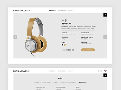 Product Card BeoStore.cz bangolufsen design headphones microsite products ui ux web