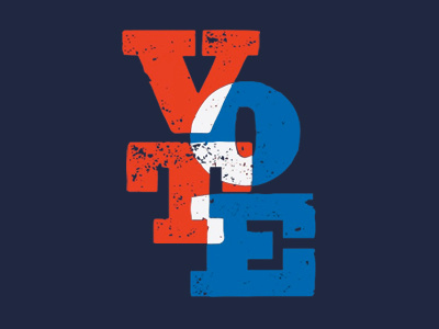 Vote lettering politics type typography vintage vote