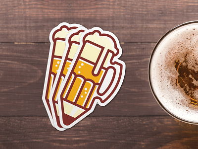 Drink-N-Draw Sticker beer drink n draw icon pencil sticker sticker mule