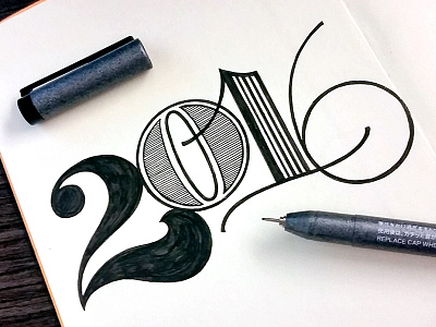 2016 doodle drawing hand lettering lettering numerals pen and ink type typography