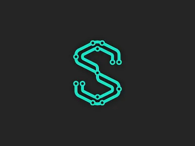 S hardware letter logo s tech technology