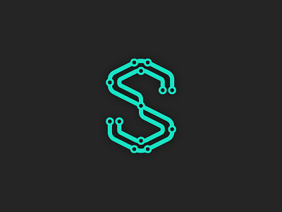 S hardware letter logo s tech technology