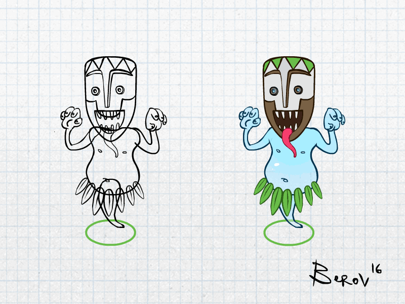 Voodoo Jar - Creeper Progression african animation character creep design game illustration java mask multiplayer sprites voodoo