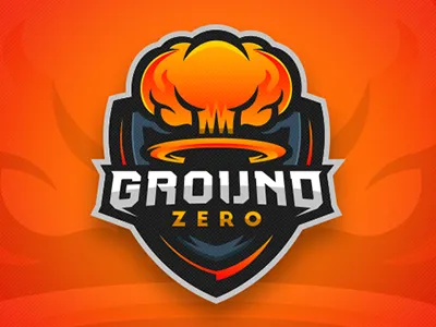 Ground Zero Logo Design cloud design esports fire gaming graphic ground logo mushroom nuke smoke zero