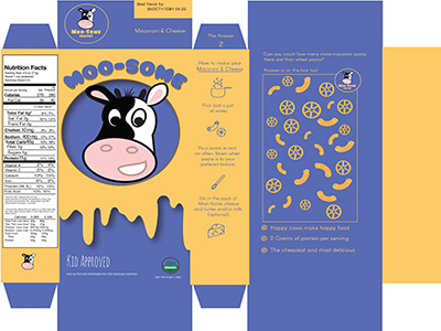 Moo-Some Mac & Cheese Box design packaging